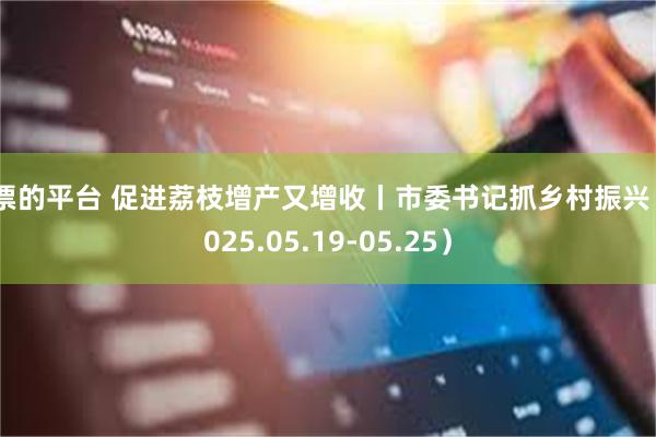 股票的平台 促进荔枝增产又增收丨市委书记抓乡村振兴（2025.05.19-05.25）