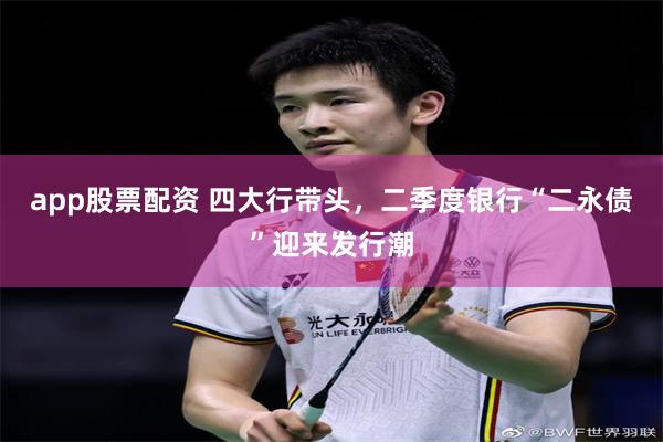 app股票配资 四大行带头，二季度银行“二永债”迎来发行潮