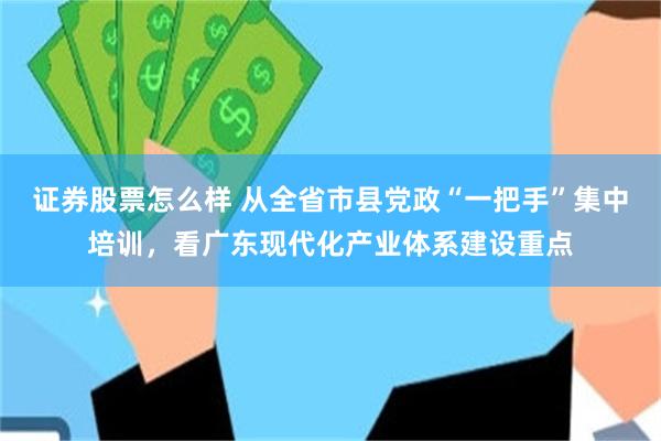 证券股票怎么样 从全省市县党政“一把手”集中培训，看广东现代化产业体系建设重点