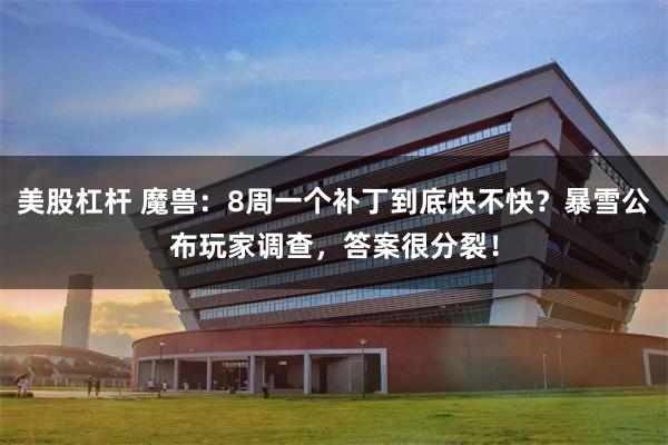 美股杠杆 魔兽：8周一个补丁到底快不快？暴雪公布玩家调查，答案很分裂！