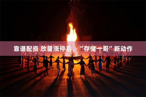 靠谱配资 放量涨停后，“存储一哥”新动作
