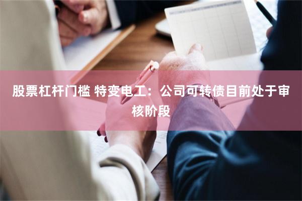 股票杠杆门槛 特变电工：公司可转债目前处于审核阶段