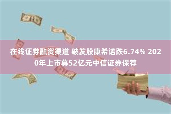 在线证劵融资渠道 破发股康希诺跌6.74% 2020年上市募52亿元中信证券保荐